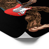 Bigfoot遊はSasquatcのエレキギターロック ポスター (角)