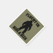 Bigfoot おもしろい - Fluent in Hide and Seek スタンダードカクテルナプキン (角)