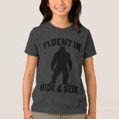 Bigfoot おもしろい - Fluent in Hide and Seek トライブレンドＴシャツ (正面)