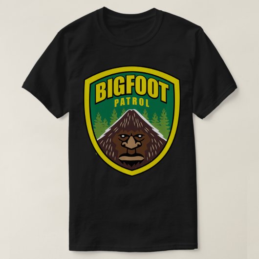 Bigfoot，パトロールサスカッチ, Yeti, USFS, おもしろい Desig Tシャツ (デザイン正面)
