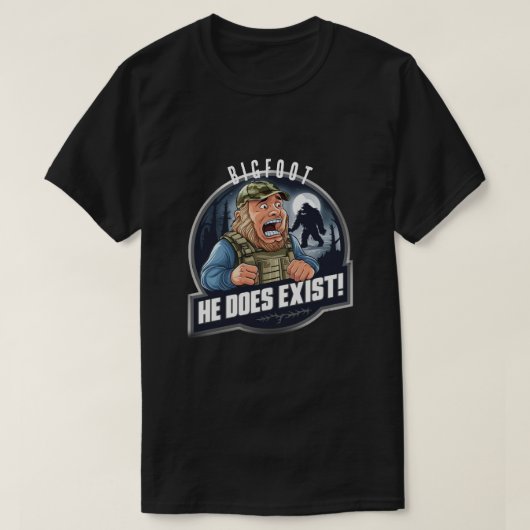 Bigfoot – 存在する tシャツ (デザイン正面)