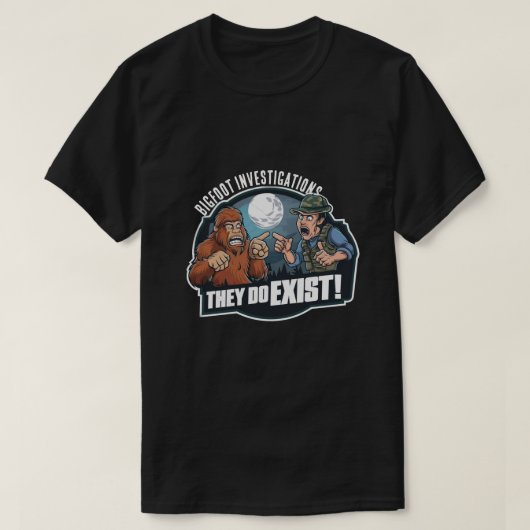 Bigfoot – 存在する tシャツ (デザイン正面)
