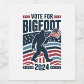 Bigfoot 2024のサスカッチ選挙の投票 ワインラベル (シングルラベル)