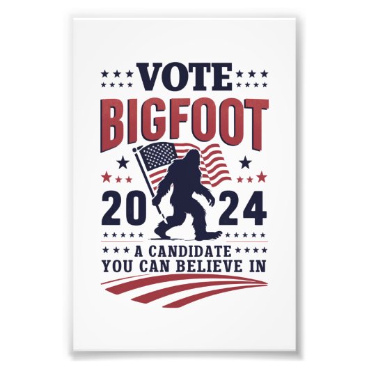 Bigfoot 2024サスカッチの投票大統領の フォトプリント            (正面)