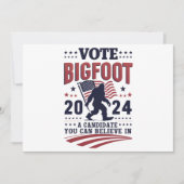 Bigfoot 2024サスカッチの投票大統領の 招待状 (正面)