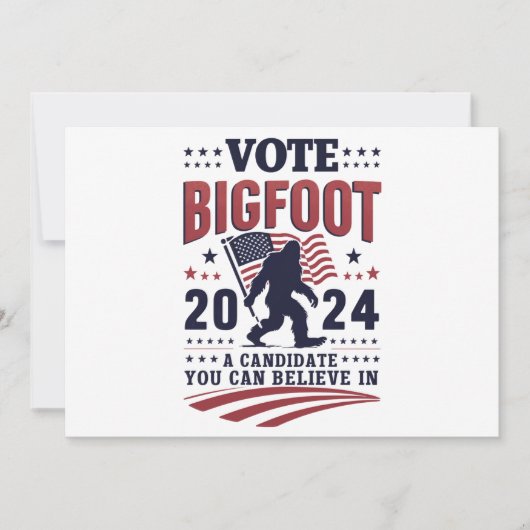 Bigfoot 2024サスカッチの投票大統領の 招待状 (正面)