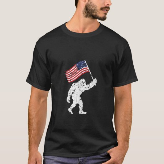 Bigfoot 4 Of 7月Independence Patriotic USA Fla Tシャツ (正面)