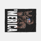 Bigfoot 4th Of 7月アメリカ独立記念日Asl フリースブランケット (正面(横))