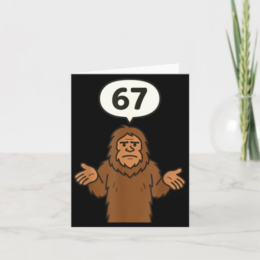 Bigfoot 67 Meme Six Seven Funny Sasquatch カード (正面)