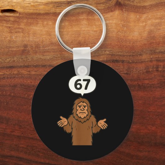 Bigfoot 67 Meme Six Seven Funny Sasquatch  キーホルダー (正面)