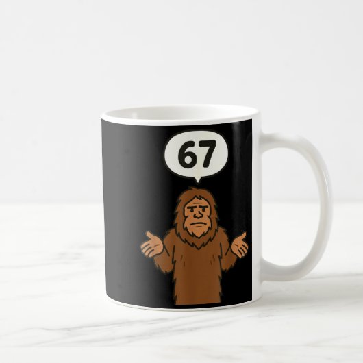 Bigfoot 67 Meme Six Seven Funny Sasquatch  コーヒーマグカップ (右)