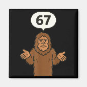 Bigfoot 67 Meme Six Seven Funny Sasquatch マグネット (正面)