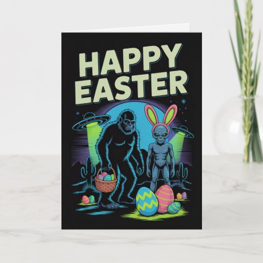 Bigfoot Alien Easter Card カード (正面)