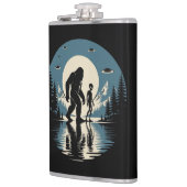 Bigfoot Alien UFO Cryptid Leather Flask フラスク (左)