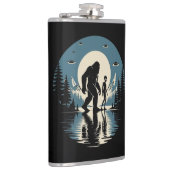 Bigfoot Alien UFO Cryptid Leather Flask フラスク (右)