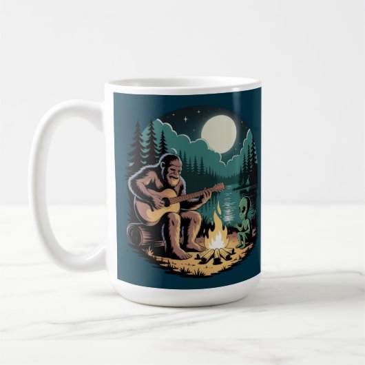 Bigfoot Alien UFO Cryptid Paranormal Encounter Mug コーヒーマグカップ (左)