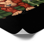 Bigfoot Alien Video Games Gaming Sasquatch Ufo Men ポスター (角)