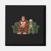 Bigfoot Alien Video Games Gaming Sasquatch Ufo Men マグネット (正面)