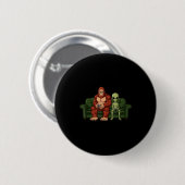 Bigfoot Alien Video Games Gaming Sasquatch Ufo Men 缶バッジ (正面&裏面)