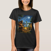 Bigfoot And Alien Loch Ness Campfire Sasquatch Fun Tシャツ (正面)