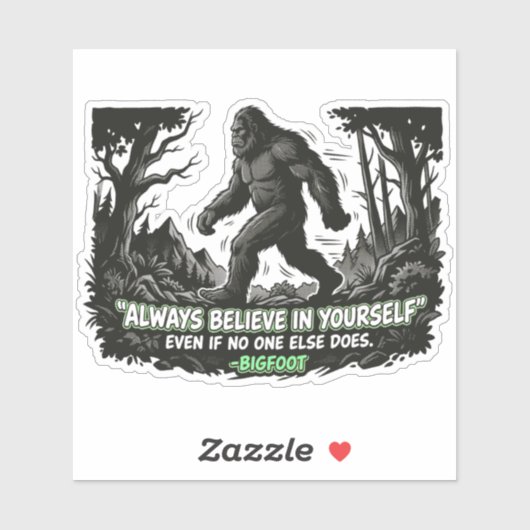 Bigfoot Believe In Yourself Halftone Forest Quote シール (シート)