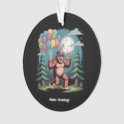 Bigfoot Birthday Party Bash Balloons オーナメント (正面)