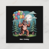 Bigfoot Birthday Party Bash Balloons スクエア名刺 (正面)