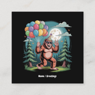 Bigfoot Birthday Party Bash Balloons スクエア名刺