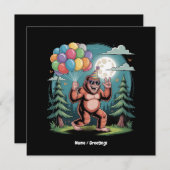 Bigfoot Birthday Party Bash Balloons 招待状 (正面/裏面)