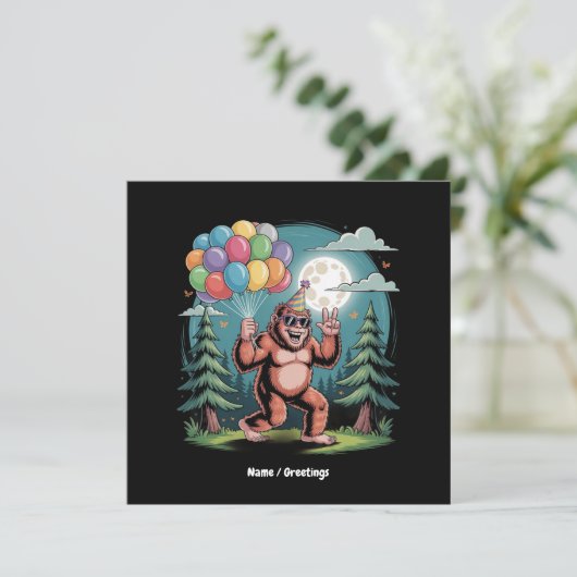 Bigfoot Birthday Party Bash Balloons 招待状 (スタンド正面)
