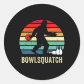 Bigfoot Bowling Gift Sasquatch Gifts Bowler Byll P ラウンドシール (正面)