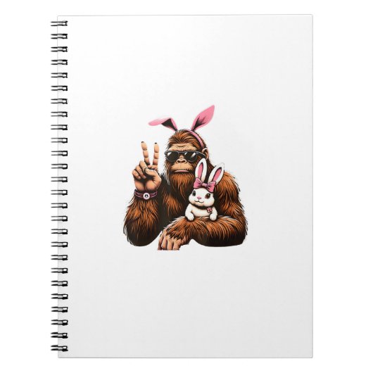 Bigfoot Bunny Funny Easter Day Sasquatch T-Shirt ノートブック (正面)