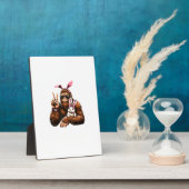 Bigfoot Bunny Funny Easter Day Sasquatch T-Shirt フォトプラーク (側面)