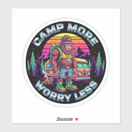 Bigfoot Camping-Camp More Worry Less シール (シート)