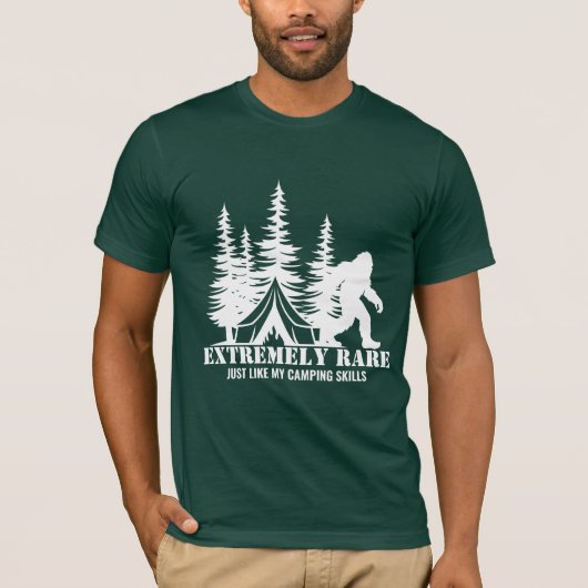 BigFoot Camping Forest Extremely Rare Funny Custom Tシャツ (正面)
