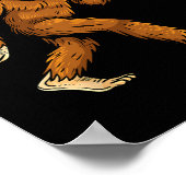 Bigfoot Carrying Christmas Tree Sasquatch Believer ポスター (角)