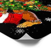 Bigfoot Carrying Christmas Tree Sasquatch Believer ポスター (角)