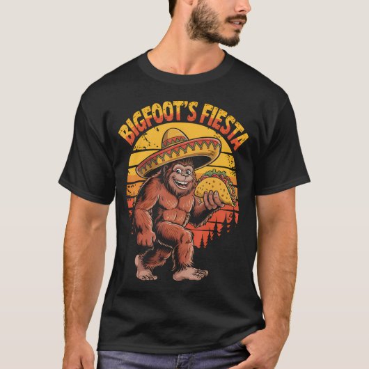 Bigfoot Carrying Taco Funny Cinco De Mayo Boys Tシャツ (正面)