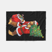 Bigfoot Christmas Tree Lights Boys Men Sasquatch L フリースブランケット (正面(横))
