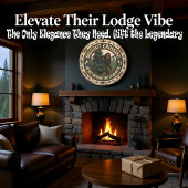 Bigfoot Crossing Sasquatch Rustic ラージ壁時計