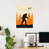 Bigfoot Cryptid  Minimal Retro Cryptozoology ポスター (ホームオフィス)