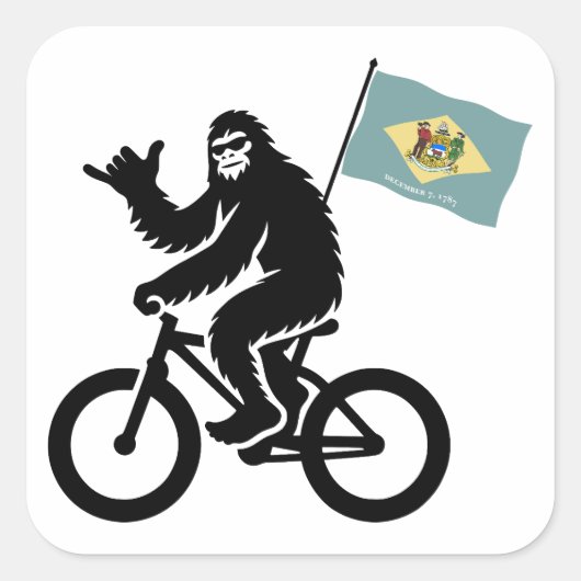 Bigfoot Cycling Delaware Flag スクエアシール (正面)