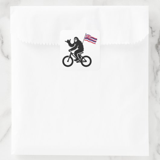 Bigfoot Cycling Hawaii Flag スクエアシール (バッグ)