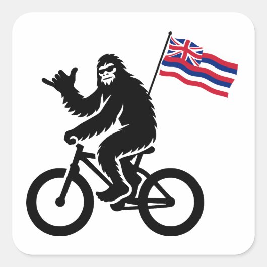 Bigfoot Cycling Hawaii Flag スクエアシール (正面)