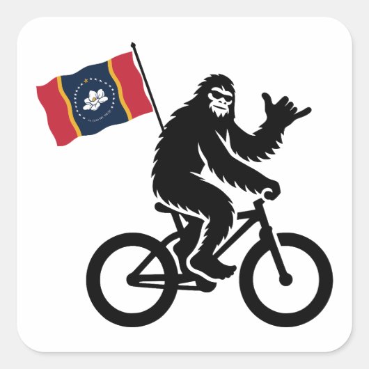 Bigfoot Cycling Mississippi Flag スクエアシール (正面)