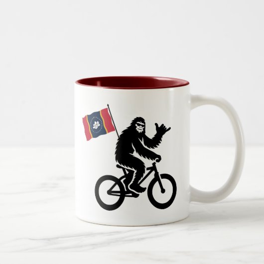 Bigfoot Cycling Mississippi Flag ツートーンマグカップ (右)