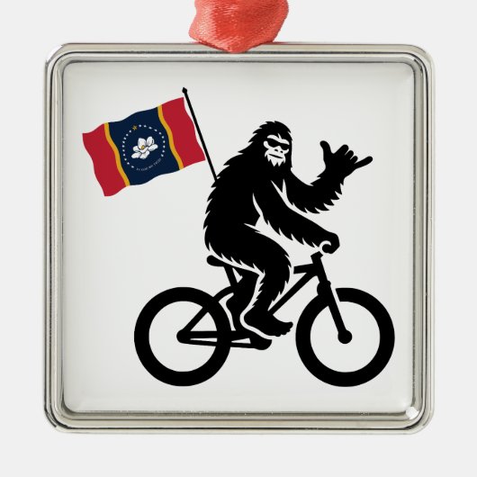 Bigfoot Cycling Mississippi Flag メタルオーナメント (正面)