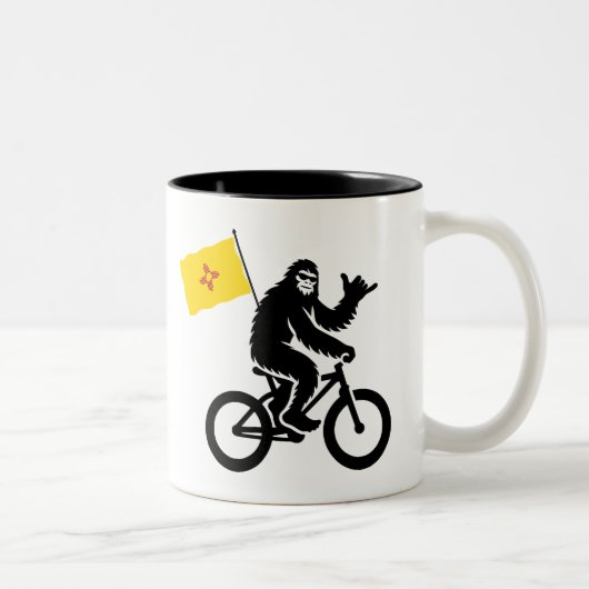 Bigfoot Cycling New Mexico Flag ツートーンマグカップ (右)