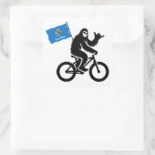 Bigfoot Cycling Oklahoma Flag スクエアシール (バッグ)