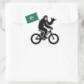 Bigfoot Cycling Washington Flag スクエアシール (バッグ)